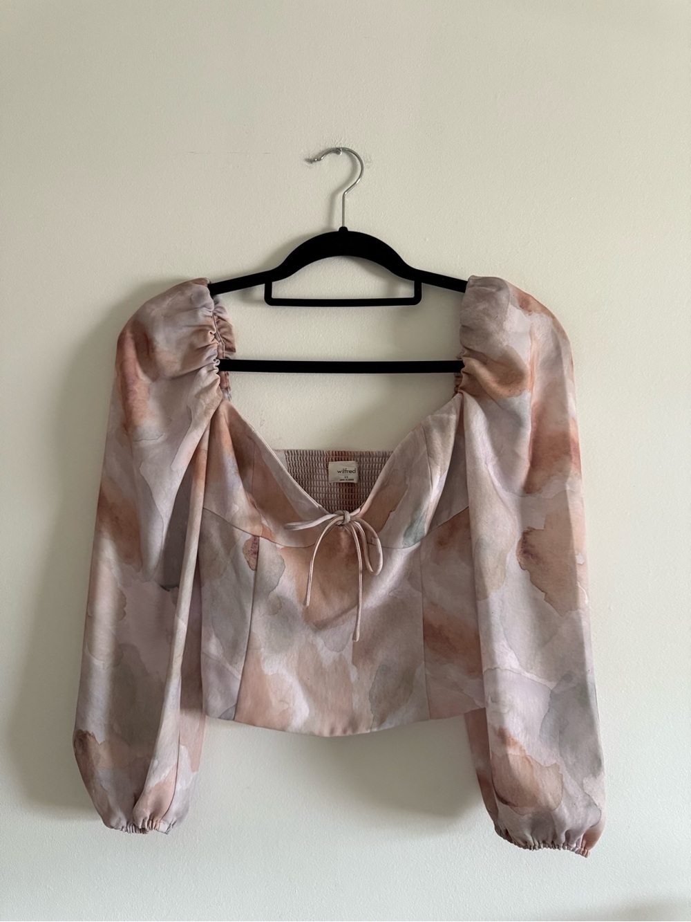 Aritzia Wilfred Novella Blouse in Watercolour Birch - size XS